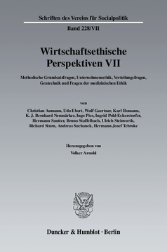 Wirtschaftsethische Perspektiven VII Wirtschaftsethische Perspektiven VII