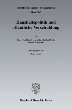 Haushaltspolitik und öffentliche Verschuldung Haushaltspolitik und öffentliche Verschuldung
