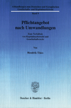 Pflichtangebot nach Umwandlungen Pflichtangebot nach Umwandlungen