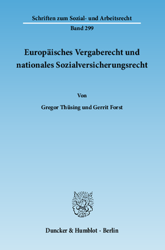 Europäisches Vergaberecht und nationales Sozialversicherungsrecht Europäisches Vergaberecht und nationales Sozialversicherungsrecht