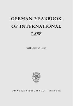 German Yearbook of International Law / Jahrbuch für Internationales Recht German Yearbook of International Law / Jahrbuch für Internationales Recht