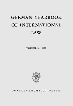 German Yearbook of International Law / Jahrbuch für Internationales Recht German Yearbook of International Law / Jahrbuch für Internationales Recht