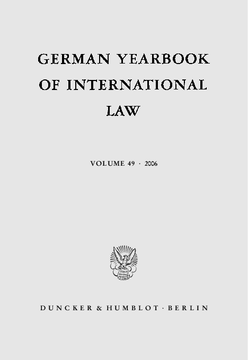 German Yearbook of International Law / Jahrbuch für Internationales Recht German Yearbook of International Law / Jahrbuch für Internationales Recht