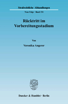 Rücktritt im Vorbereitungsstadium Rücktritt im Vorbereitungsstadium