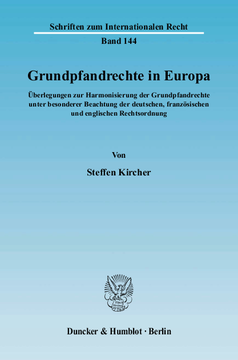 Grundpfandrechte in Europa Grundpfandrechte in Europa