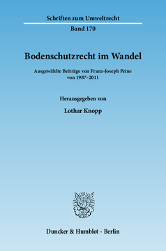 Bodenschutzrecht im Wandel Bodenschutzrecht im Wandel