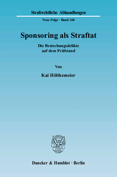 Sponsoring als Straftat Sponsoring als Straftat