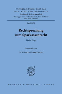 Rechtsprechung zum Sparkassenrecht Rechtsprechung zum Sparkassenrecht