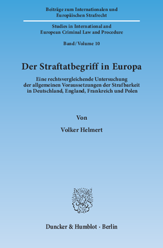 Der Straftatbegriff in Europa Der Straftatbegriff in Europa