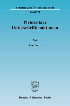 Plebiszitäre Unterschriftenaktionen Plebiszitäre Unterschriftenaktionen