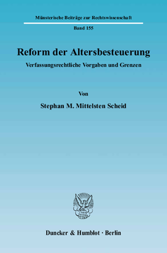 Reform der Altersbesteuerung Reform der Altersbesteuerung