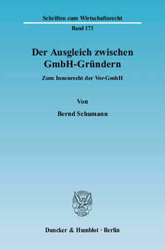 Der Ausgleich zwischen GmbH-Gründern Der Ausgleich zwischen GmbH-Gründern