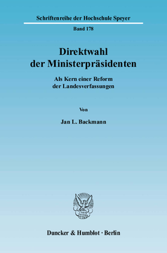 Direktwahl der Ministerpräsidenten Direktwahl der Ministerpräsidenten