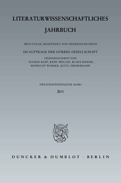 Literaturwissenschaftliches Jahrbuch Literaturwissenschaftliches Jahrbuch