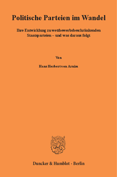 Politische Parteien im Wandel Politische Parteien im Wandel