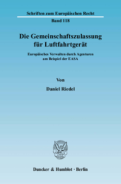 Die Gemeinschaftszulassung für Luftfahrtgerät Die Gemeinschaftszulassung für Luftfahrtgerät