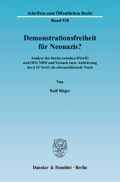 Demonstrationsfreiheit für Neonazis? Demonstrationsfreiheit für Neonazis?