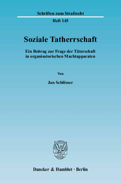 Soziale Tatherrschaft Soziale Tatherrschaft