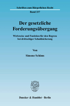 Der gesetzliche Forderungsübergang Der gesetzliche Forderungsübergang