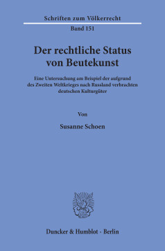 Der rechtliche Status von Beutekunst Der rechtliche Status von Beutekunst