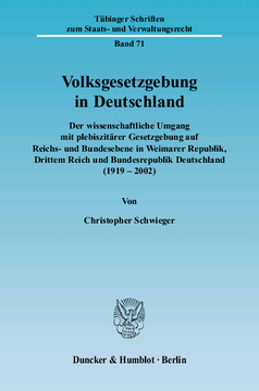 Volksgesetzgebung in Deutschland Volksgesetzgebung in Deutschland