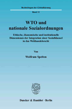 WTO und nationale Sozialordnungen WTO und nationale Sozialordnungen