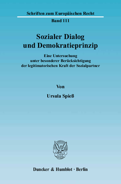 Sozialer Dialog und Demokratieprinzip Sozialer Dialog und Demokratieprinzip