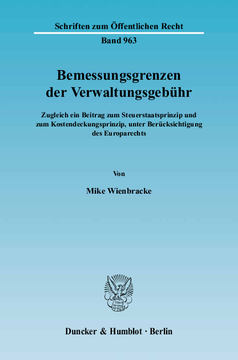 Bemessungsgrenzen der Verwaltungsgebühr Bemessungsgrenzen der Verwaltungsgebühr