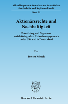 Aktionärsrechte und Nachhaltigkeit Aktionärsrechte und Nachhaltigkeit
