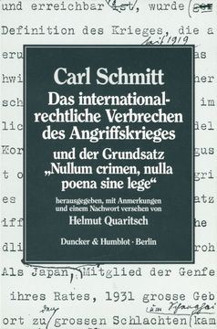 Das internationalrechtliche Verbrechen des Angriffskrieges und der Grundsatz »Nullum crimen, nulla poena sine lege« Das internationalrechtliche Verbrechen des Angriffskrieges und der Grundsatz »Nullum crimen, nulla poena sine lege«