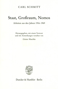 Staat, Großraum, Nomos Staat, Großraum, Nomos