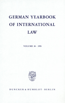 German Yearbook of International Law / Jahrbuch für Internationales Recht German Yearbook of International Law / Jahrbuch für Internationales Recht