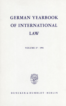 German Yearbook of International Law / Jahrbuch für Internationales Recht German Yearbook of International Law / Jahrbuch für Internationales Recht