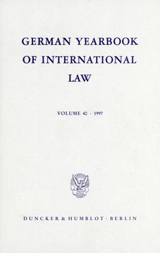 German Yearbook of International Law / Jahrbuch für Internationales Recht German Yearbook of International Law / Jahrbuch für Internationales Recht