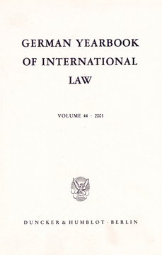 German Yearbook of International Law / Jahrbuch für Internationales Recht German Yearbook of International Law / Jahrbuch für Internationales Recht