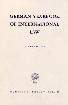 German Yearbook of International Law / Jahrbuch für Internationales Recht German Yearbook of International Law / Jahrbuch für Internationales Recht