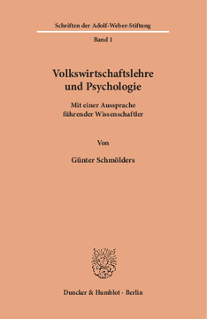 Volkswirtschaftslehre und Psychologie Volkswirtschaftslehre und Psychologie