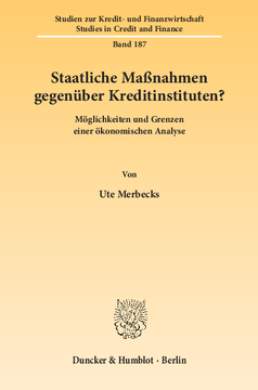 Staatliche Maßnahmen gegenüber Kreditinstituten? Staatliche Maßnahmen gegenüber Kreditinstituten?