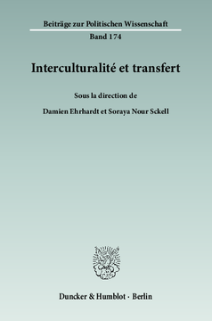 Interculturalité et transfert Interculturalité et transfert