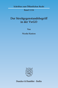 Der Streitgegenstandsbegriff in der VwGO Der Streitgegenstandsbegriff in der VwGO