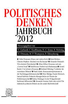 Politisches Denken. Jahrbuch 2012 Politisches Denken. Jahrbuch 2012