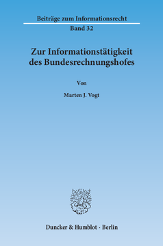 Zur Informationstätigkeit des Bundesrechnungshofes Zur Informationstätigkeit des Bundesrechnungshofes