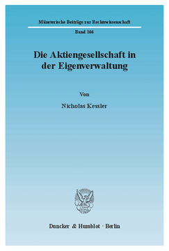 Die Aktiengesellschaft in der Eigenverwaltung Die Aktiengesellschaft in der Eigenverwaltung