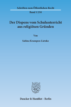 Der Dispens vom Schulunterricht aus religiösen Gründen Der Dispens vom Schulunterricht aus religiösen Gründen