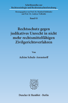 Rechtsschutz gegen judikatives Unrecht in nicht mehr rechtsmittelfähigen Zivilgerichtsverfahren Rechtsschutz gegen judikatives Unrecht in nicht mehr rechtsmittelfähigen Zivilgerichtsverfahren