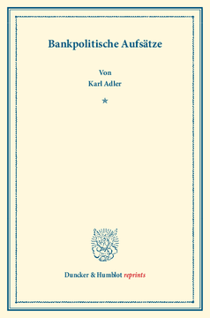 Bankpolitische Aufsätze Bankpolitische Aufsätze