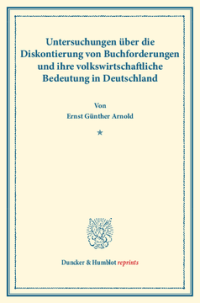 Untersuchungen über die Diskontierung von Buchforderungen