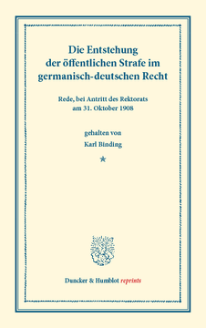 Die Entstehung der öffentlichen Strafe Die Entstehung der öffentlichen Strafe