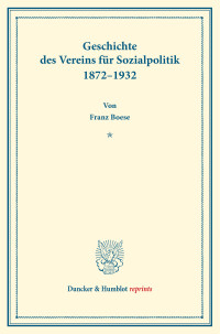 Geschichte des Vereins für Sozialpolitik 1872–1932