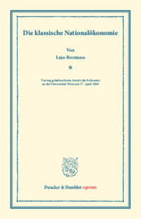 Die klassische Nationalökonomie